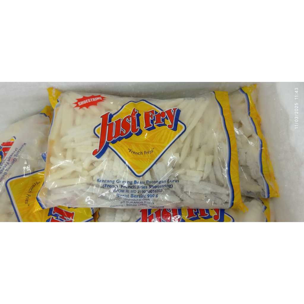 

JUST FRY FRENCH FRIES SHOESTRING 900GR - KENTANG GORENG