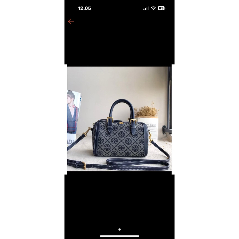 82939 tory burch tas bag New T Monogram Mini Barrel Bag - Preloved