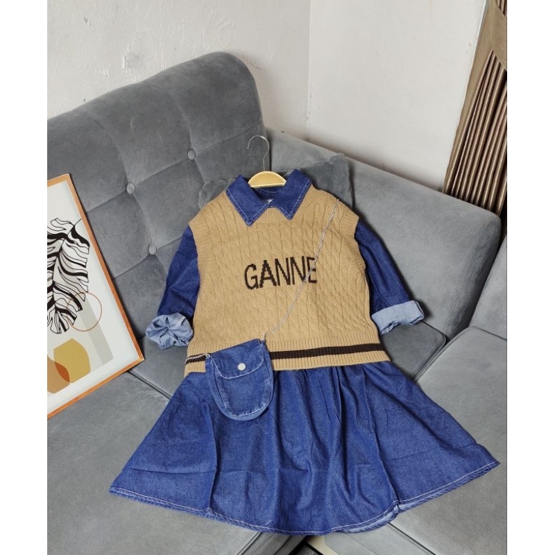 DRESS JEANS ROMPI JEANS ANAK PEREMPUAN IMPORT
