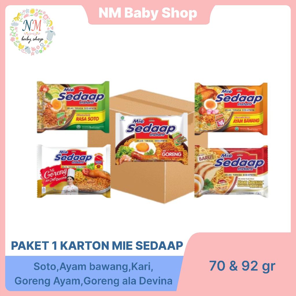 

PAKET 1 KARTON ISI 40 MIE SEDAAP INSTANT 75gr NM PRLA