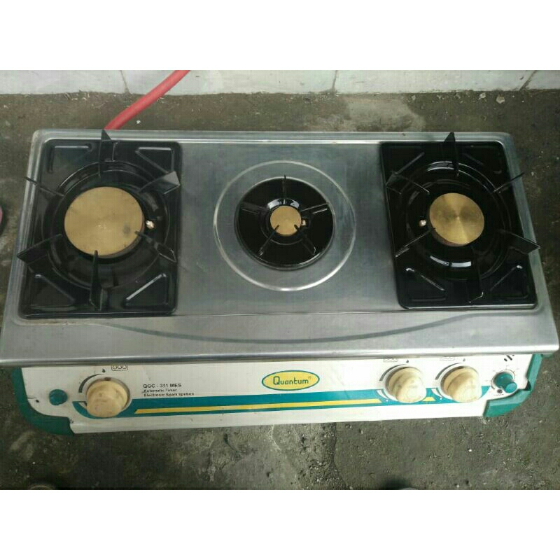 kompor quantum elektrik 3tungku  free baterai 2 biji