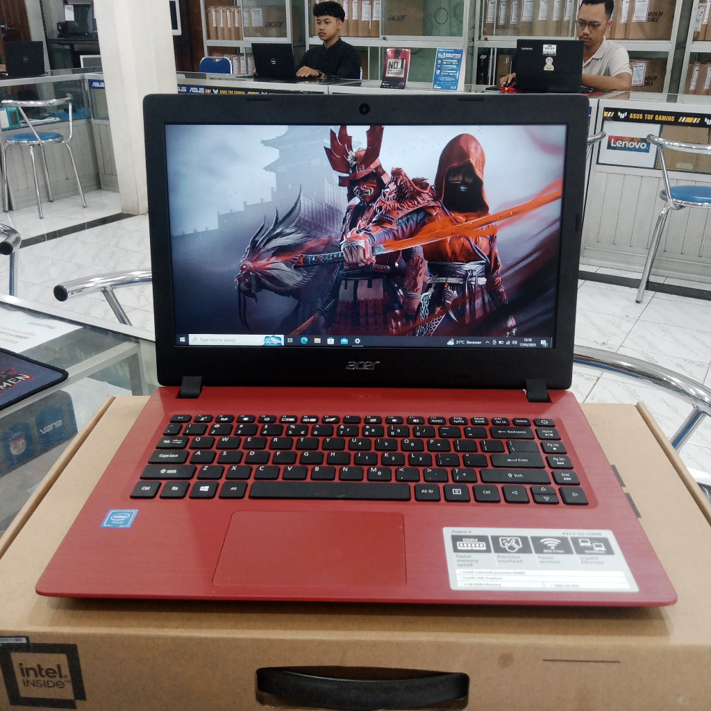 LAPTOP ACER ASPIRE 3 A314-32 INTEL CELERON N4000 RAM 4GB HDD 1TB LAYAR 14"INCH LIKENEW