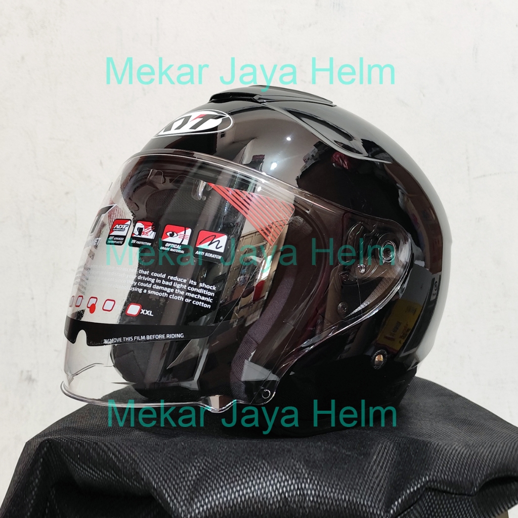 Helm KYT Kyoto R BLACK - Hitam Metalik