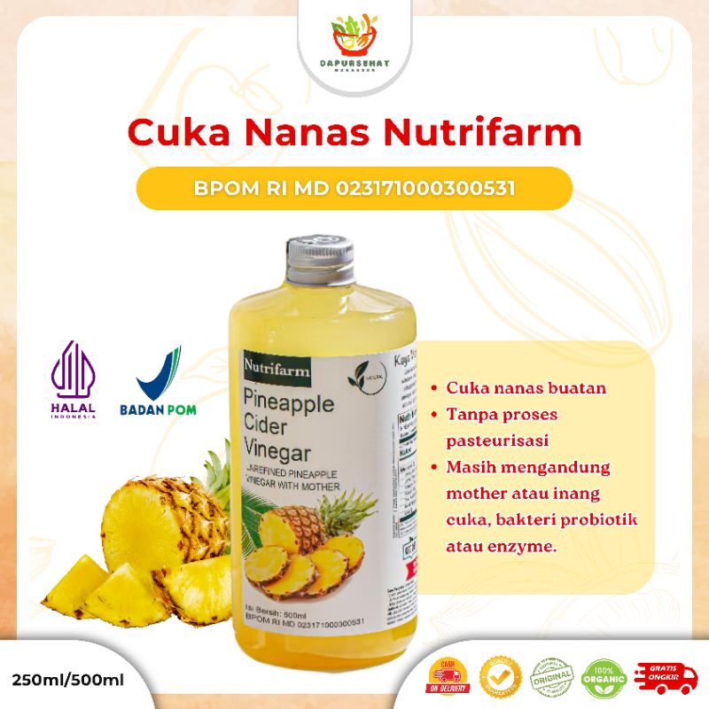 

CUKA NANASNutrifarm 250 ML 500 ML 1KG ORIGINAL WITH MOTHER/CUKA NANAS ORGANIK MURNI TANPA CAMPURAN/PINEAPPLE CIDER VINEGAR WITH MOTHER/CUKA NANAS UNTUK KESEHATAN/MINUMAN KESEHATAN ASLI/CUKA NANAS ORIGINAL 100% MURNI ASLI/CUKA NANAS