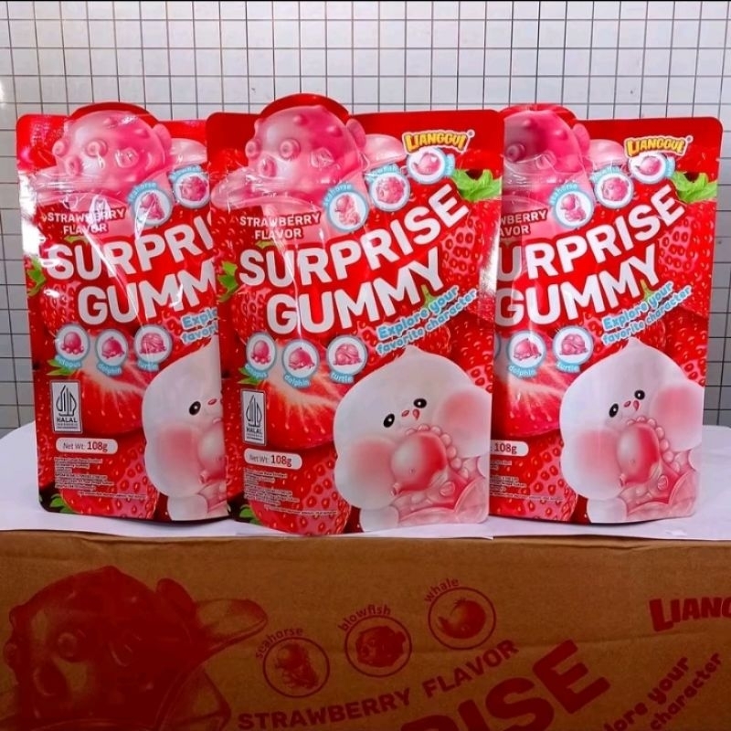 

1 Pouch permen lunak aneka rasa suprise gummy 180gr halal