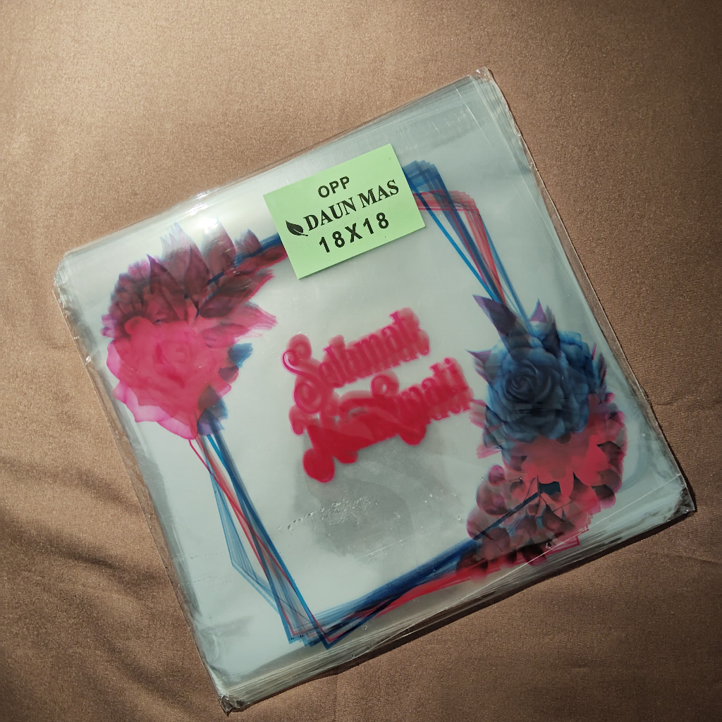 Plastik Selamat Menikmati 18x18 20x20 Plastik Opp Lembaran Selamat Menikmati [50lembar]