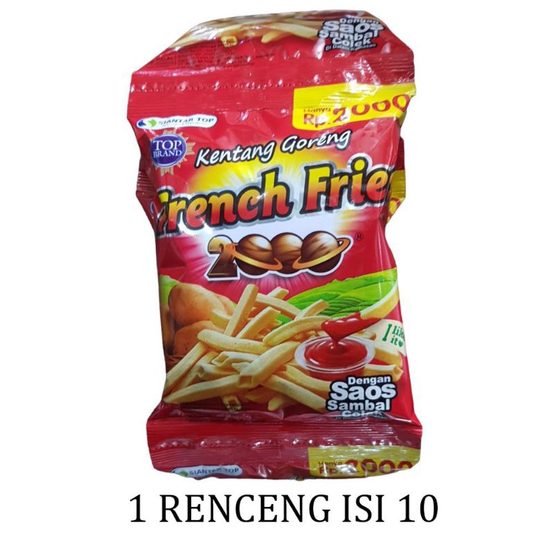 

SIANTAR TOP KENTANG GORENG FRENCH FRIES 2000 NETTO 23 GR X 10 PCS Camilan Food