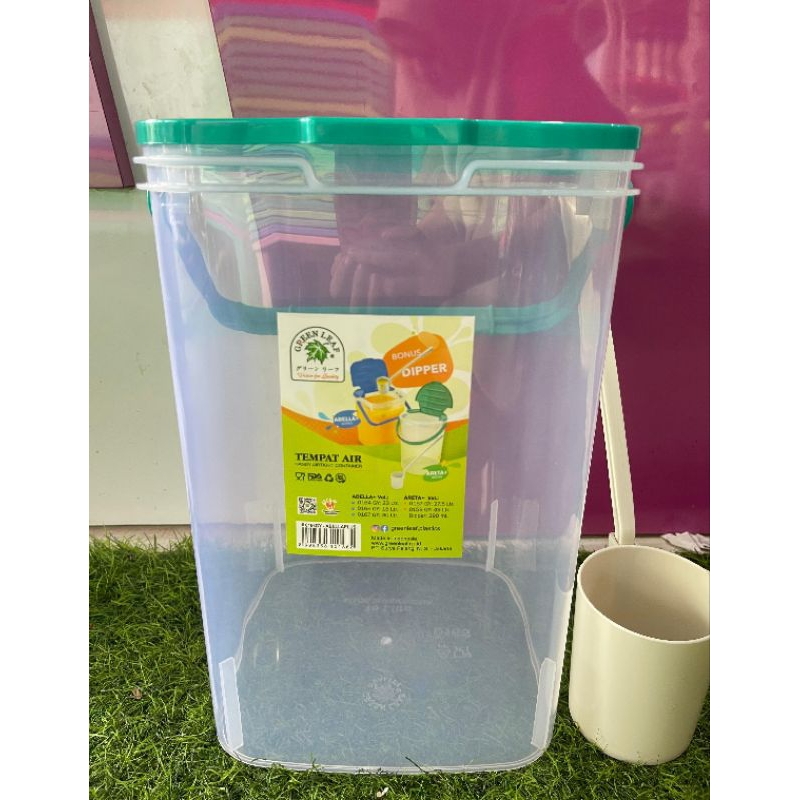 Aquarium es buah 15 Liter Green Leaf 0166 6Y engsel + Gayung Toples Air kerupuk Plastik Rice Box