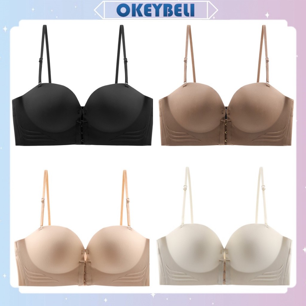 PROMO OKEY BELIBR1981 Bh Bra Wanita Sexy Seamless Full Cup Tanpa Kawat Pengait Depan Tali Lepas