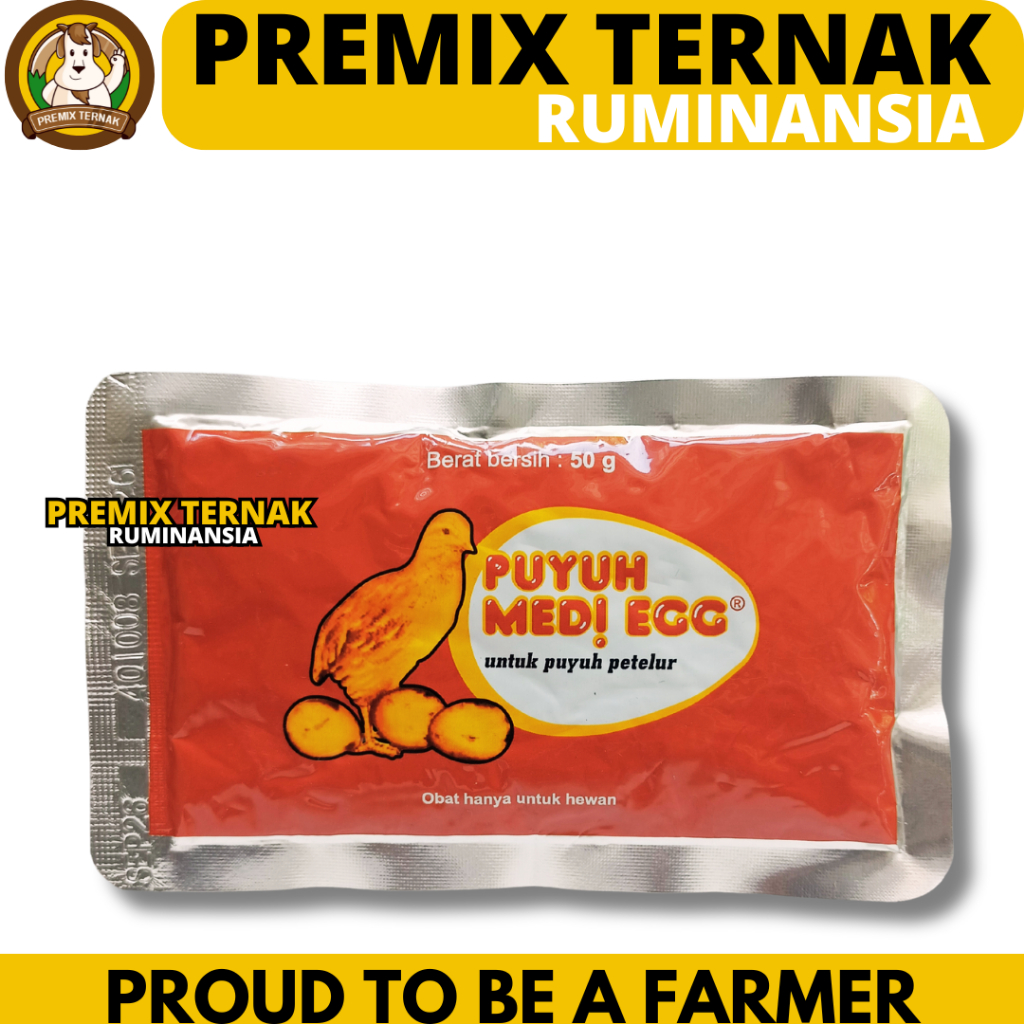 PUYUH MEDI EGG 50 GRAM (1 BOX 20 SACHET)- Vitamin Burung Puyuh Petelur - Pemacu Produksi Burung Puyu