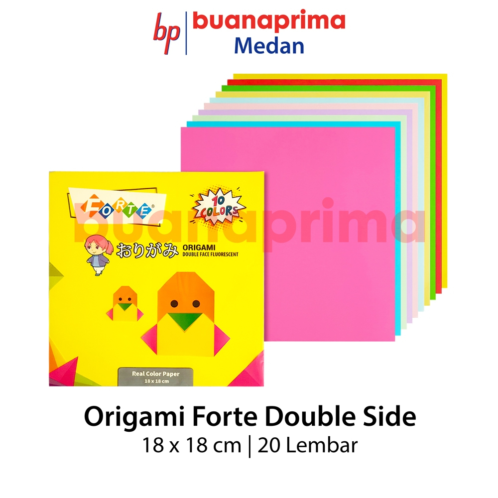 

Origami FORTE DOUBLE SIDE 18 x 18 cm isi 20 Lembar Kertas Lipat 2 Sisi Warna Timbal Balik