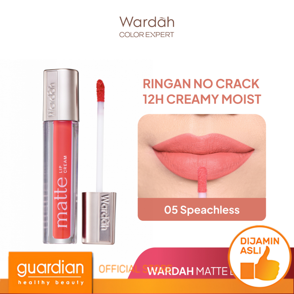 Wardah Exclusive Matte Lip Cream 05 Speachless 4 Gr (Revamp)