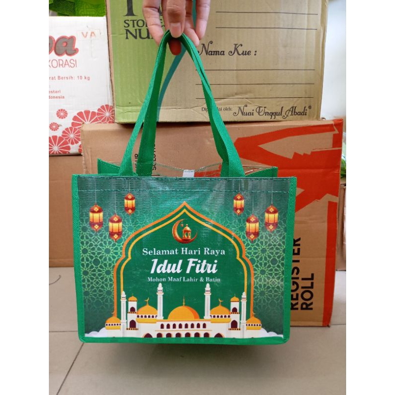 

Tas mika 1/2 lusin 6 goodie bag tas plastik mika tas parcel ramadhan lebaran ied adha goodie bag