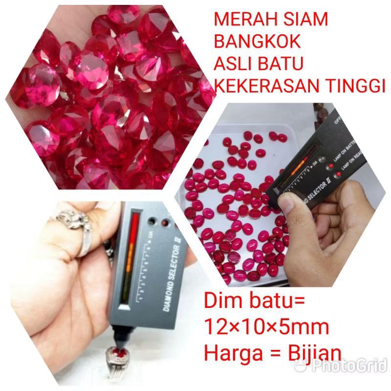 BATU PERMATA MERAH SIAM BANGKOK CRYSTAL NATURAL