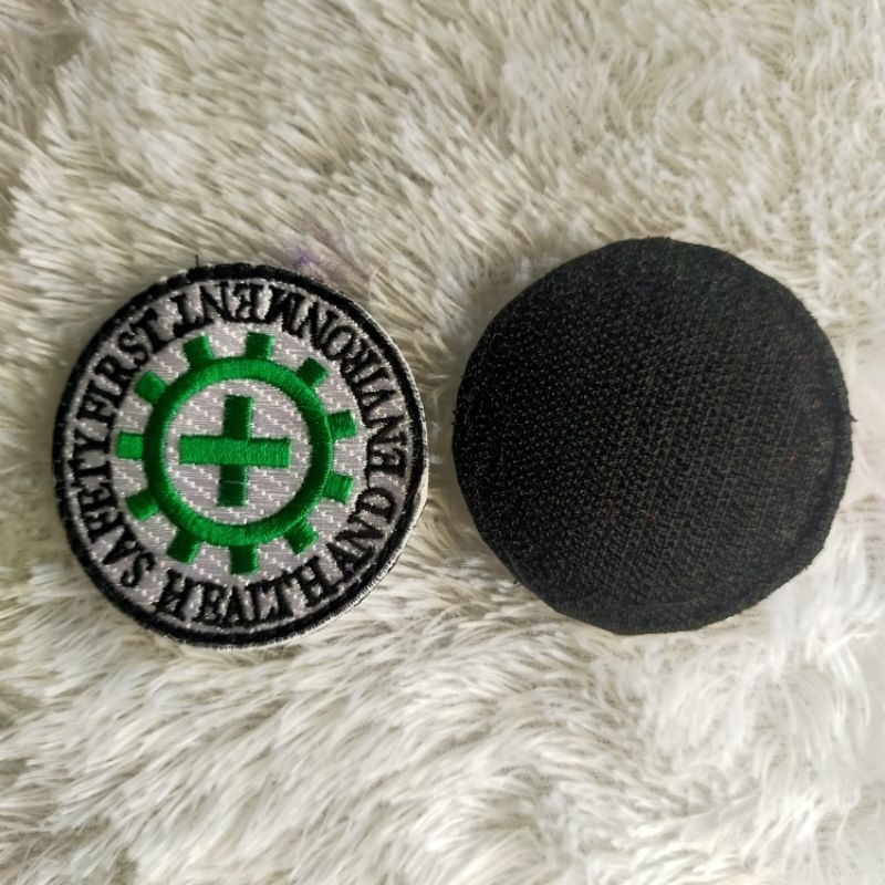 logo safety first k3 bulat bordir plus Velcro