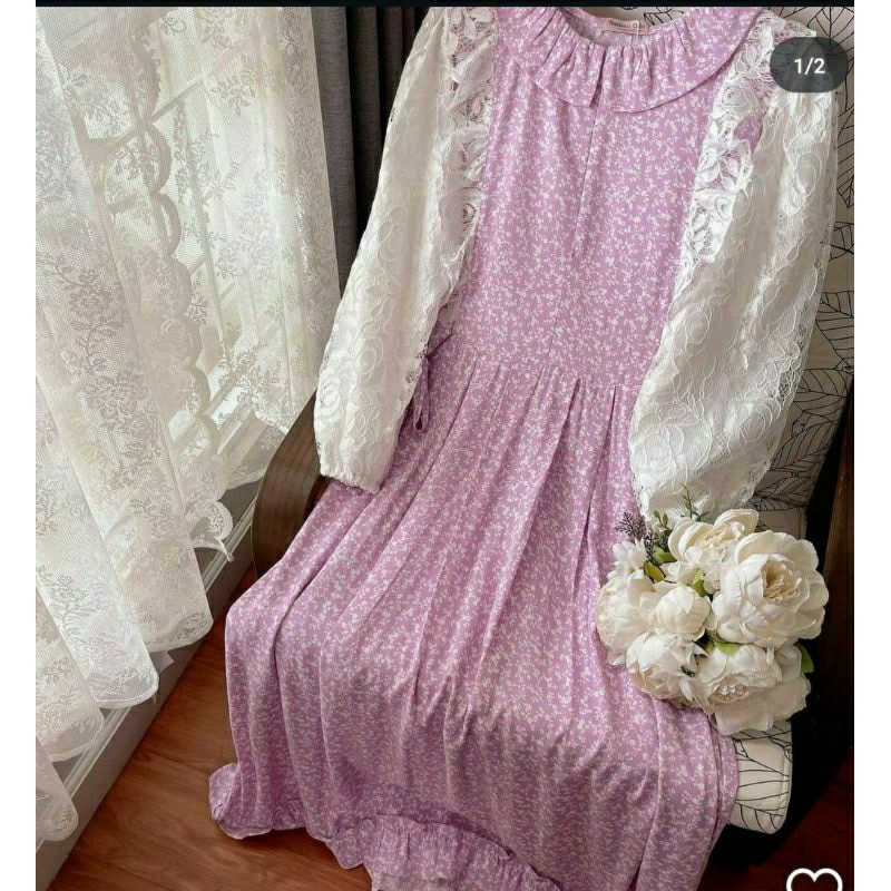 preloved orlin dress lilac flower/Preloved Haidee Orlin/Preloved Tunik/Haidee&Orlin/HaideeOrlin/Prel