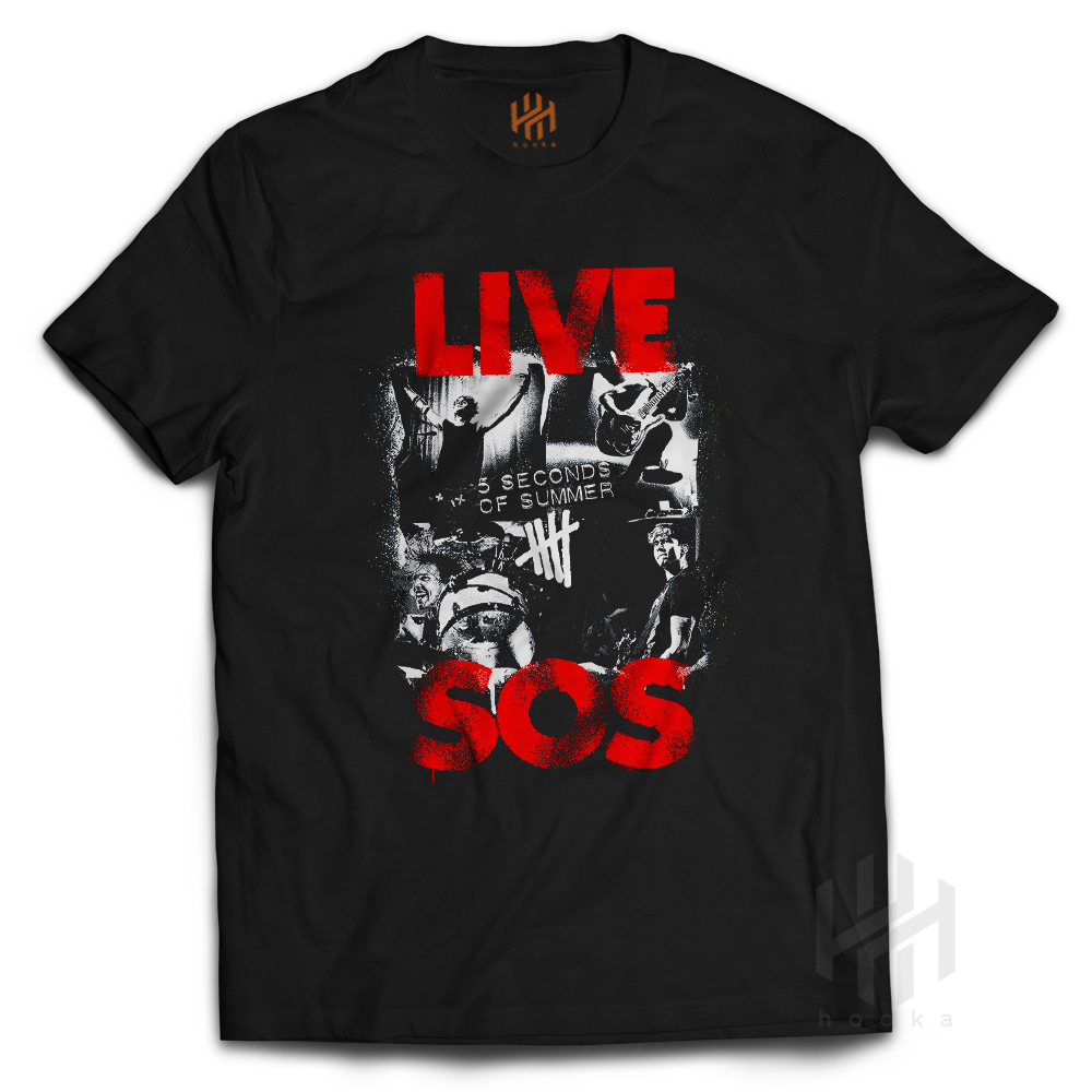 Kaos Band 5 second of Summer Live SOS Tshirt Bootleg Baju Musik