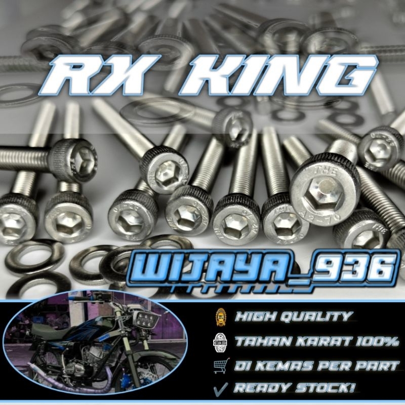 Baut Blok Mesin Rx King Fullset / Baut L Stainless Crankcase Rx King / COD Baut Yamaha L Stainless