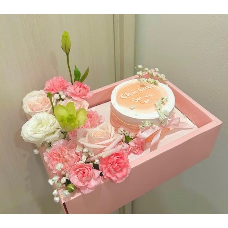 

(SUDAH DIRANGKAI) TRANSPARANT PORTABLE FLOWER BOX | KOTAK BUNGA KUE FREE KARTU UCAPAN