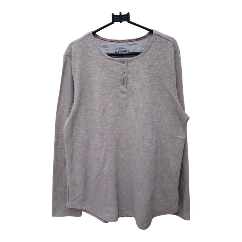 Henley shirt ziosongzio jacquard 95 women's (minus)