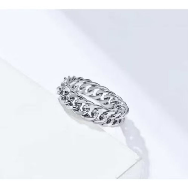 Original Cincin Titanium Model Rantai Titanium Anti Karat & Luntur Untuk Pria & Wanita