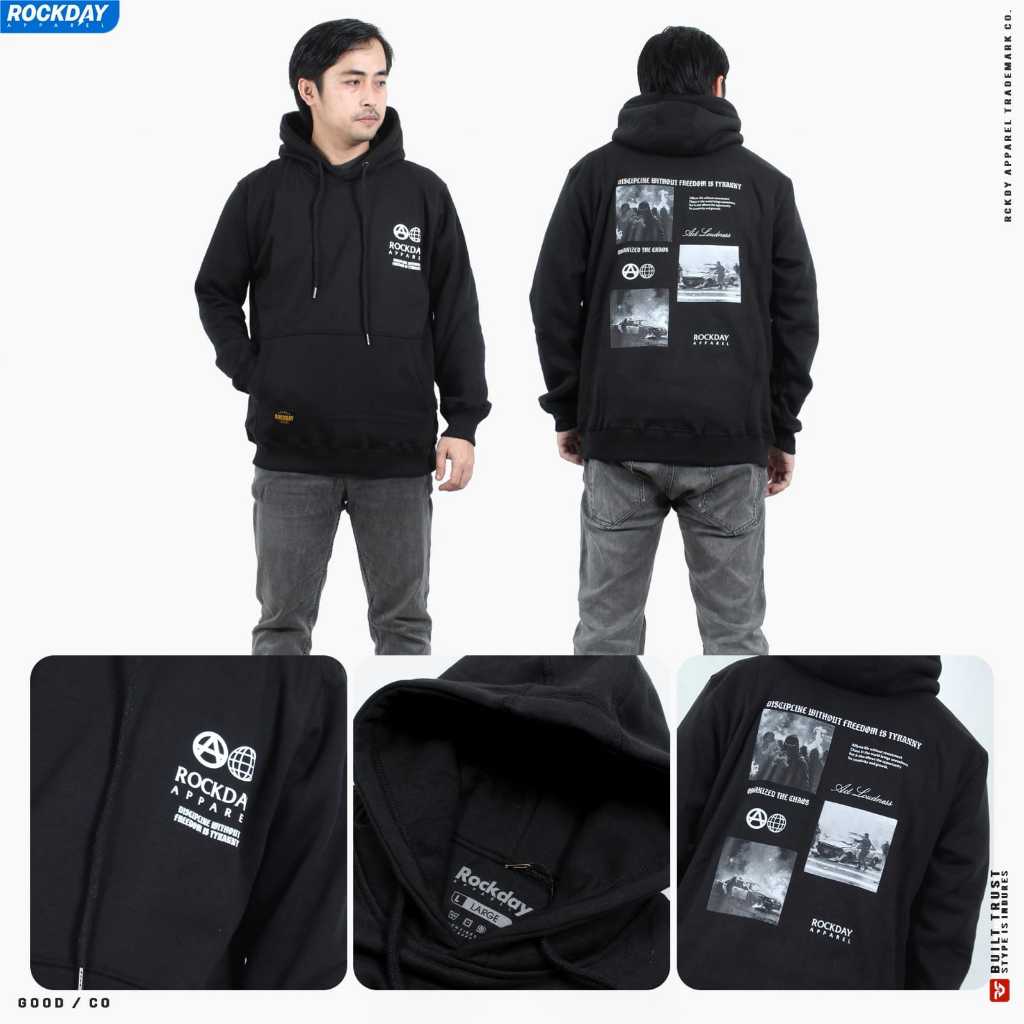 HOODIE HITAM PRIA DISTRO ORIGINAL DOMEOFROCK