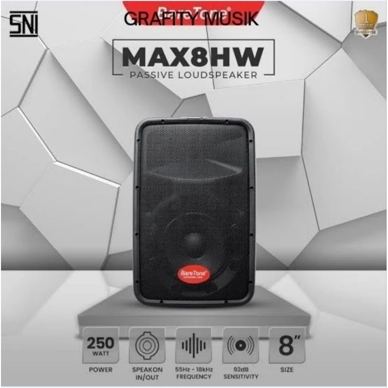 Speaker Pasif Baretone Max 8HW Speaker Pasif 8 Inch Baretone Max 8 HW Original ( jual 1 set