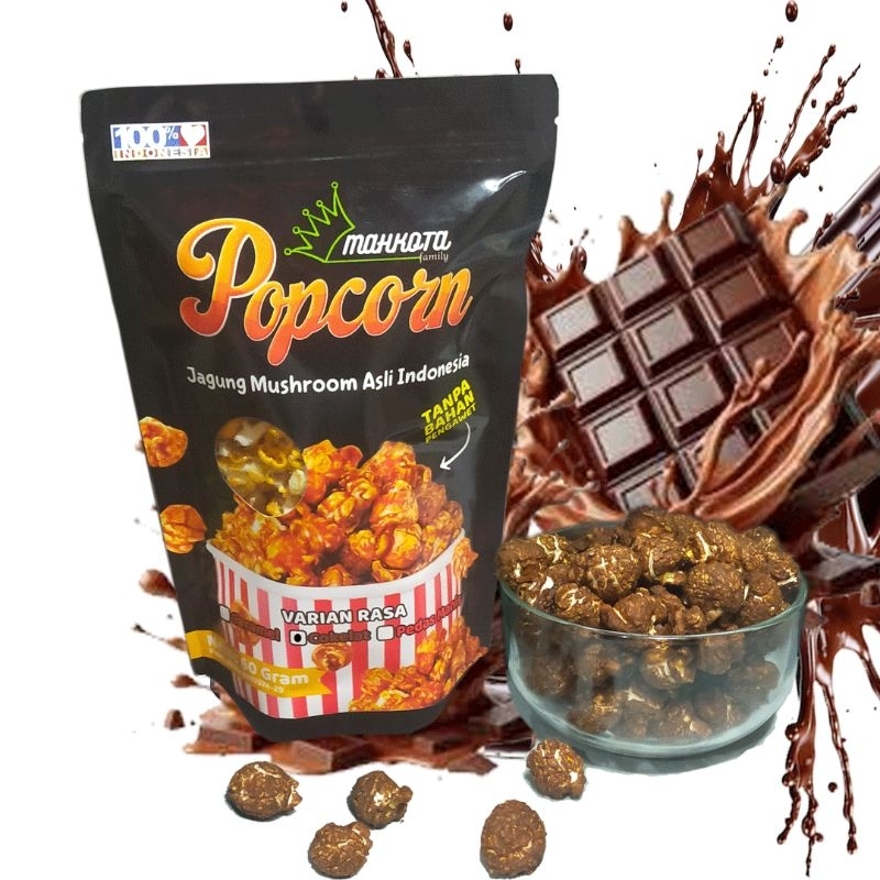 

Popcorn Cokelat Jagung Kembang Rasa Coklat - Popcorn Mahkota