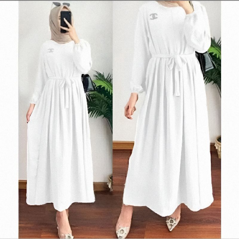 BAVINA MIDI DRES CRINKLE AIRFLOW TEBAL
