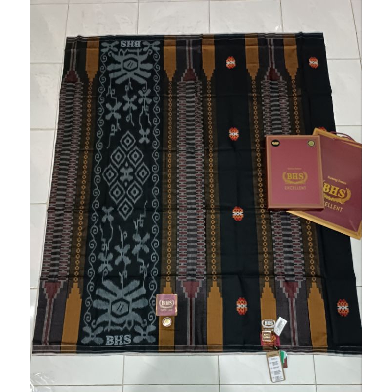 SARUNG BHS Excellent Hitam Tumpal kembang EXCELLENT songket Terbaru Barang Original Jaminan mutu Buk