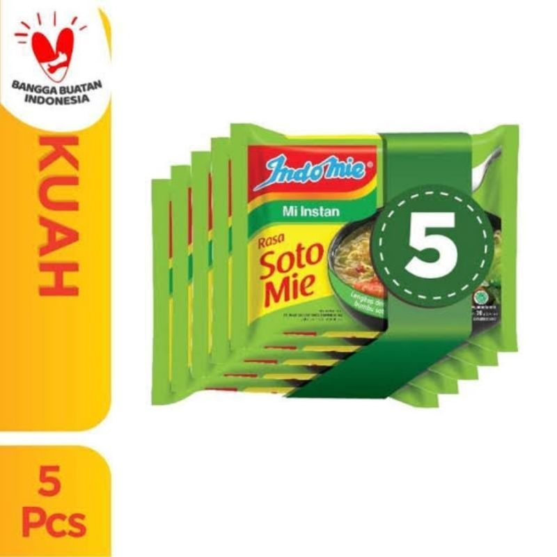 

5 pcs - Indomie kuah soto mie