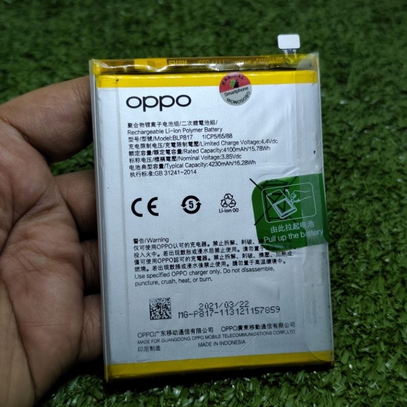 Baterai Oppo A15 Cph2185 - Batre Model BLP817 - Ori Copotan