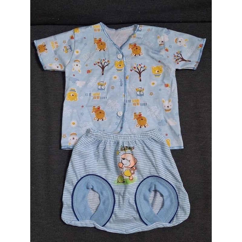 1 set baju bayi newborn dengan kancing | baju bayi baru lahir
