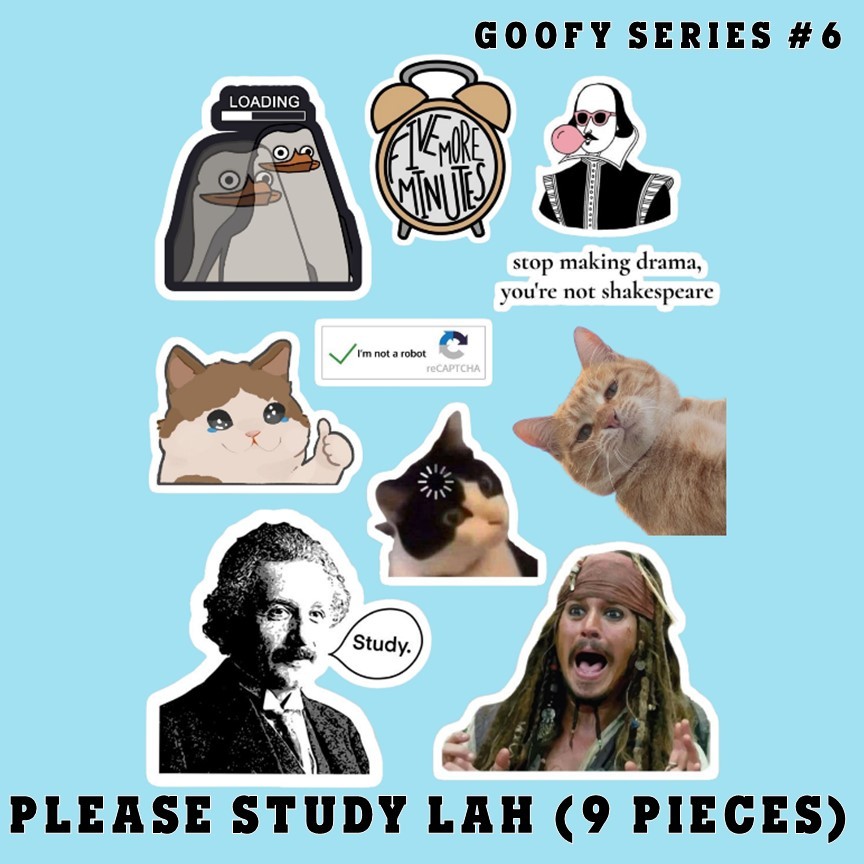 

bendiga please study lah goofy series 6 collection stiker | Stiker Vinyl laptop mobil handphone lucu keren unik unique humor
