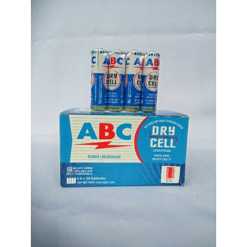Baterai ABC biru AA A2 untuk jam dinding 24pcs/box