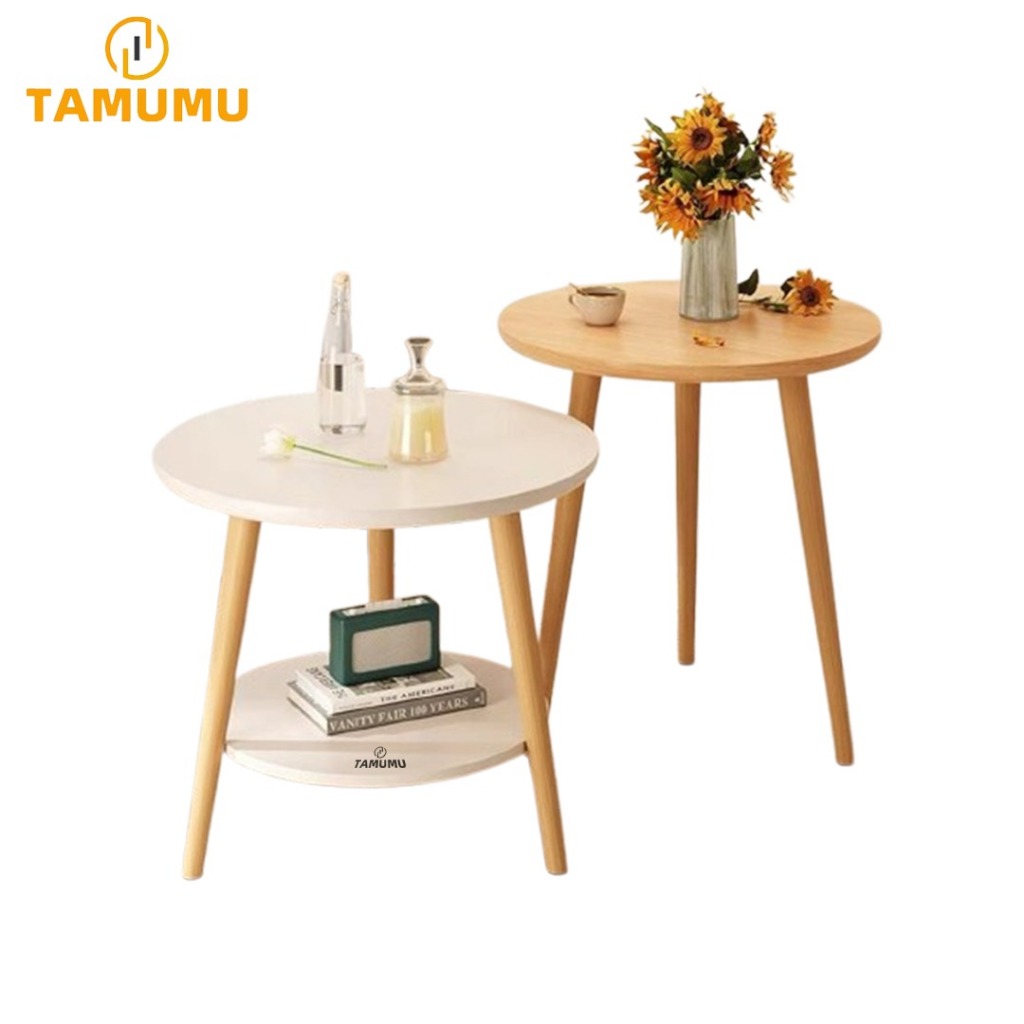 Tamumu Meja Bulat Kecil / Meja Kopi Ruang Tamu / Meja Sudut Ruangan