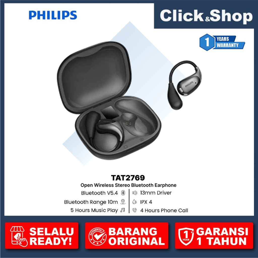 Philips TAT2769 Open Wireless Stereo Bluetooth Earphone Open Ear