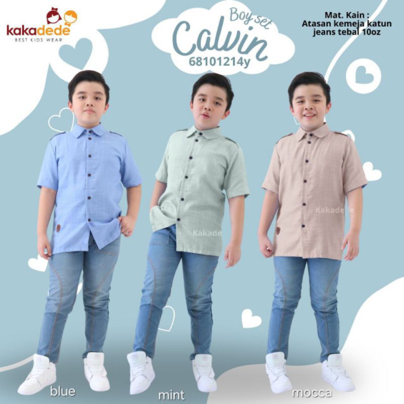 Setelan Anak Laki Laki Set Kemeja Celana Jeans Anak Kekinian By Kakadede