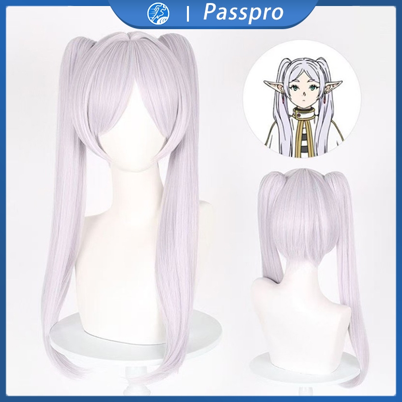 Rambut Palsu Party Cosplay Wig Twintail Frieren: Beyond Journey'S End Wig Rambut Twintail Panjang