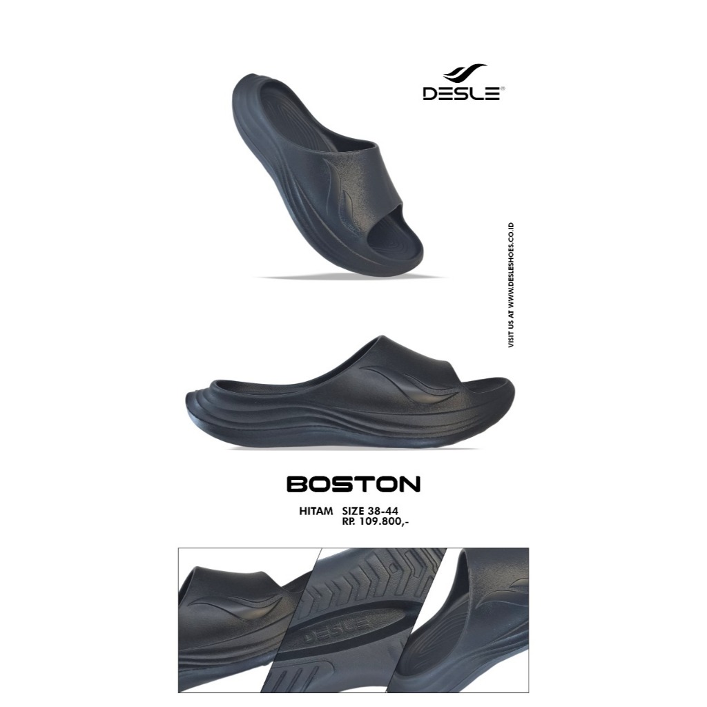 SANDAL DESLE BOSTON HITAM ORIGINAL DESLE