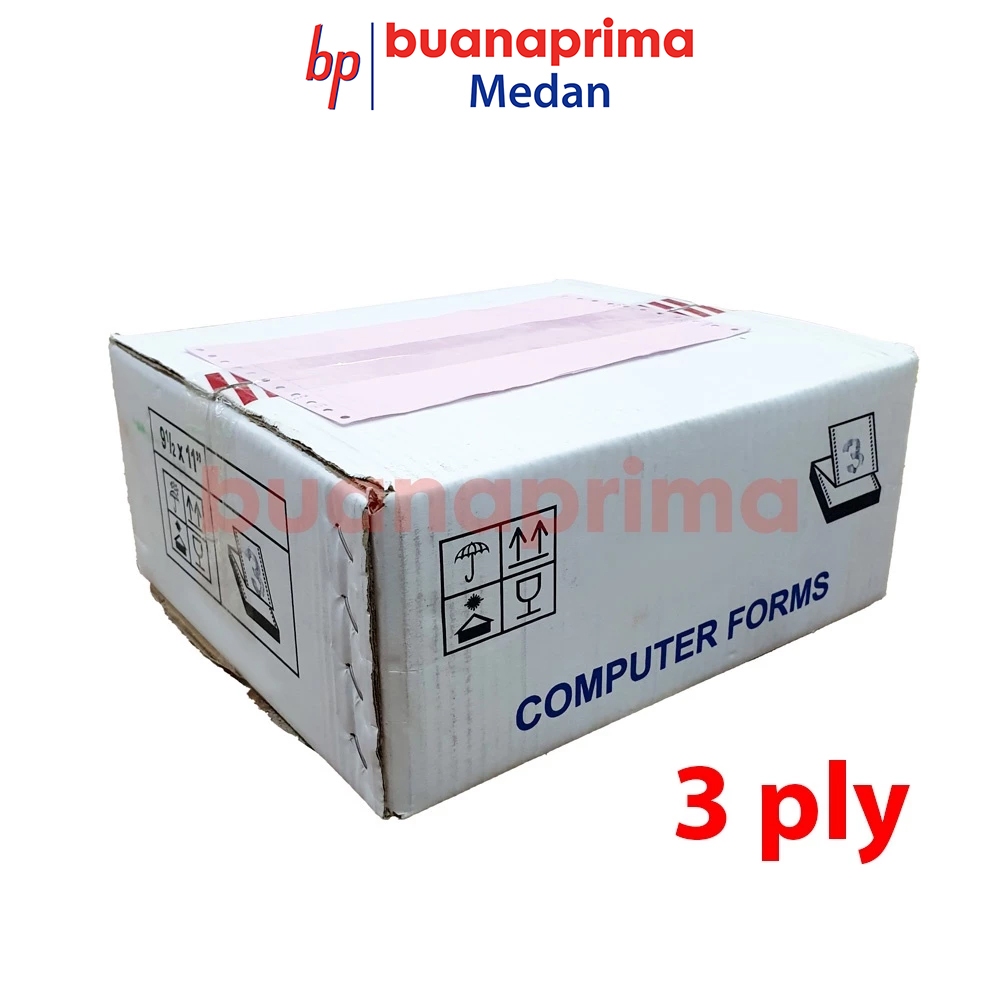 

CONTINUOUS FORM 3 PLY 9.5 x 11" bagi 2 dan full Putih Merah Kuning Kertas Computer NCR