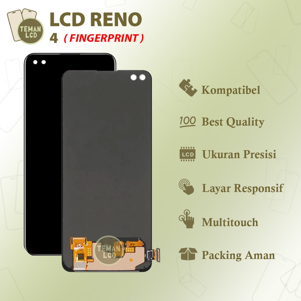 LCD Reno 4 FINGERPRINT - Original 100% Fullset Touchscreen