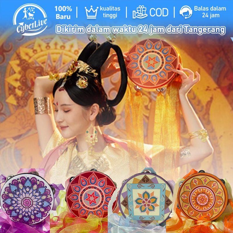 Tamborin 8 Inch Tamborin Hadroh Dengan Rumbai Alat Musik Tamborin Untuk Anak Dewasa