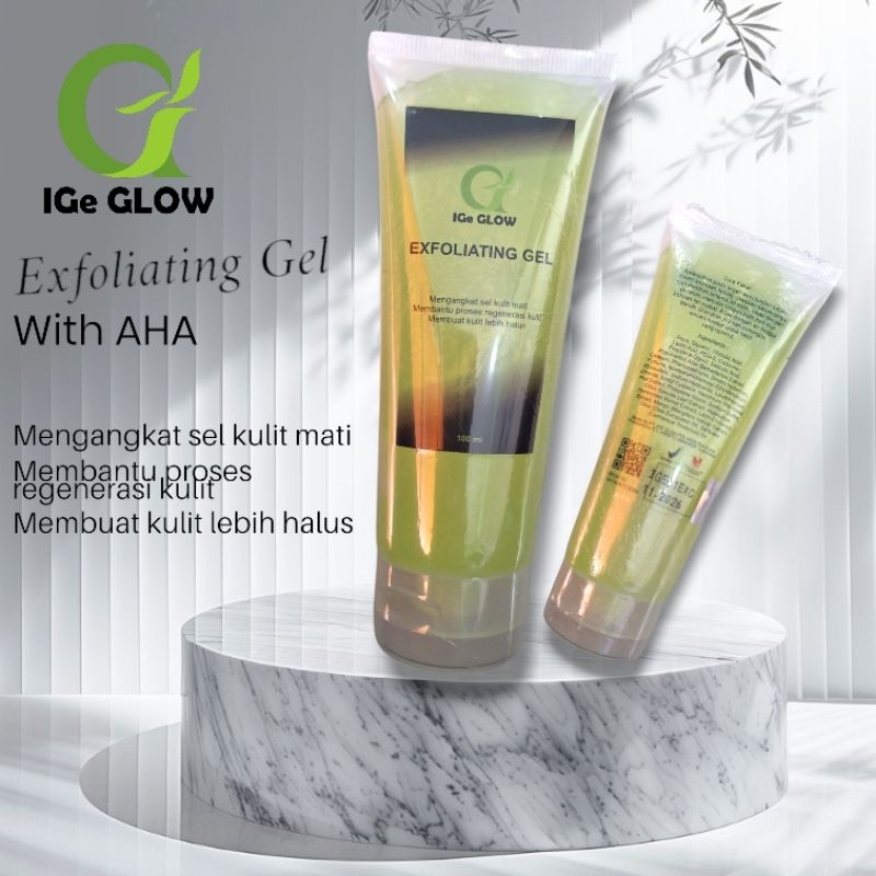 AHA Exfoliating IGe GLOW Exfoliating Gel, exfoliating gel with AHA