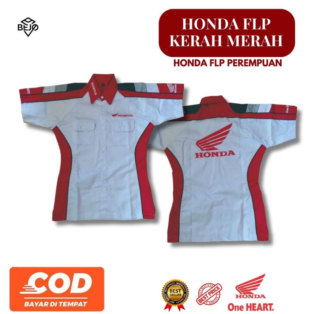 BAJU MEKANIK HONDA PUTIH || BAJU MEKANIK HONDA || BAJU MEKANIK || HONDA