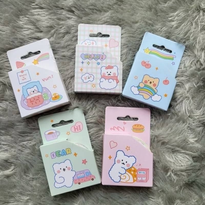 

[RANDOM] 1pcs 5M WASHI TAPES +BOX / Washi tapes lucu / Solasi aesthetic / Solasi Kertas / Journaling kit / Washi Aesthetic / Washitapes aesthetic / solasi aeathetic