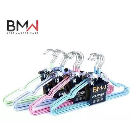 GANTUNGAN BAJU HANGER STENLIS WARNA BMW TEBAL ISI 10PCS