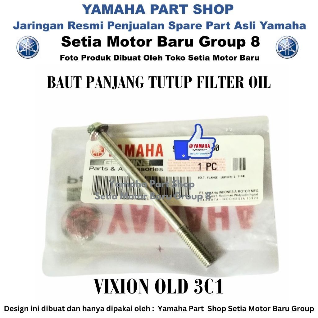 Bolt Baut Panjang Tutup Filter Oli Vixion Old Lama 3C1 Asli Yamaha Surabaya