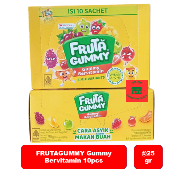 

Fruta Gummy Bervitamin Cara Asyik Makan Buah 10pcs(1Box)