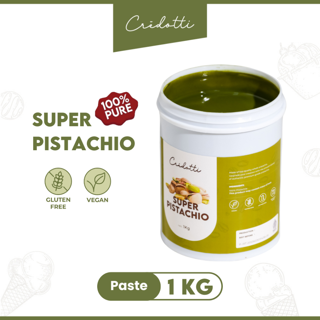 

CREDOTTI Super Pistachio Paste 1kg 1000gr Pasta Pure Tanpa Campuran